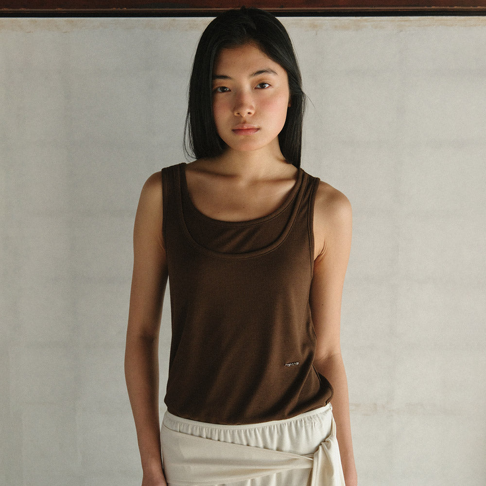 TENUVE Layered Sleeveless T-shirt E509_2color
