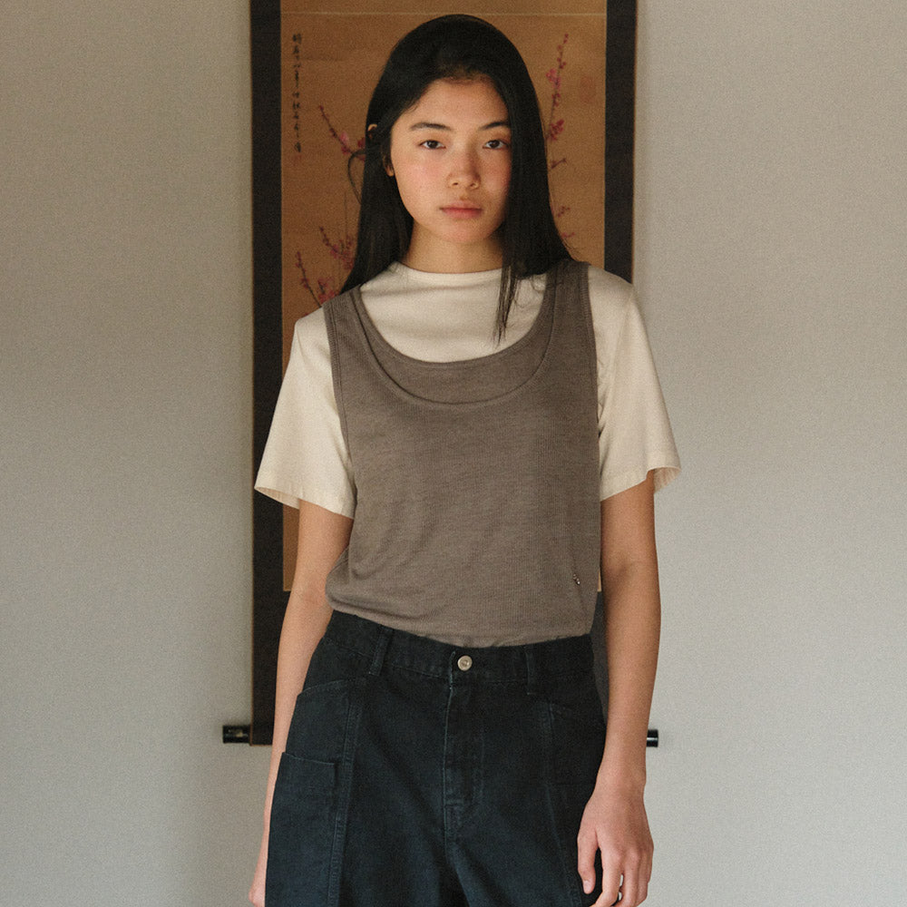 TENUVE Layered Sleeveless T-shirt E509_2color