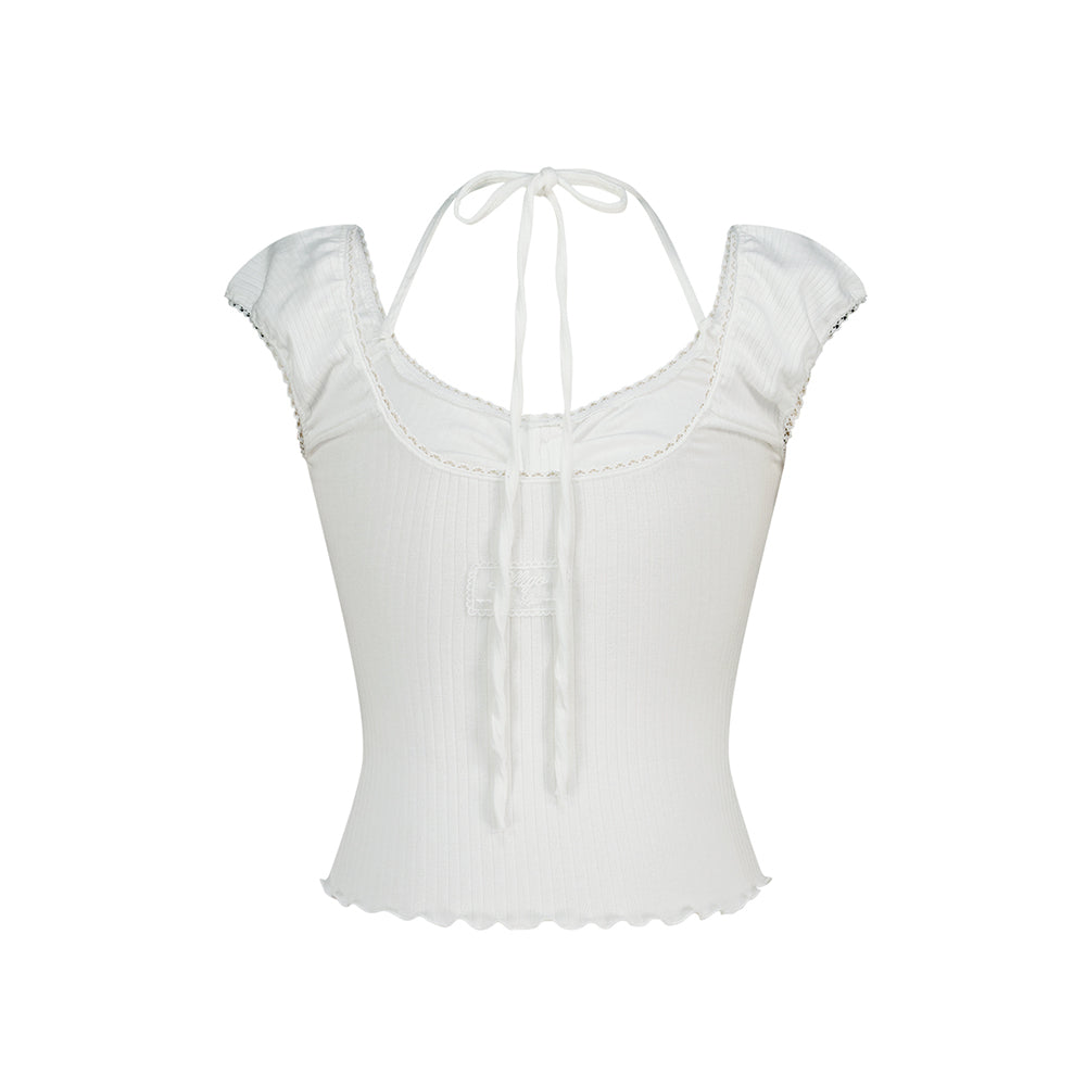 ILLIGO buttoned halter sleeveless white