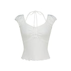 ILLIGO buttoned halter sleeveless white