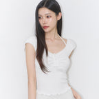 ILLIGO buttoned halter sleeveless white