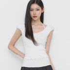 ILLIGO buttoned halter sleeveless white