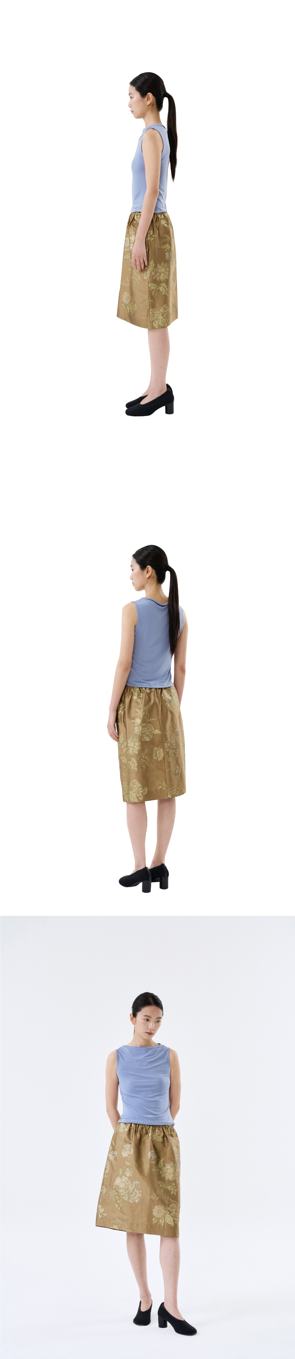 poko.fosca BOAT NECK SLEEVELESS (BLUE)