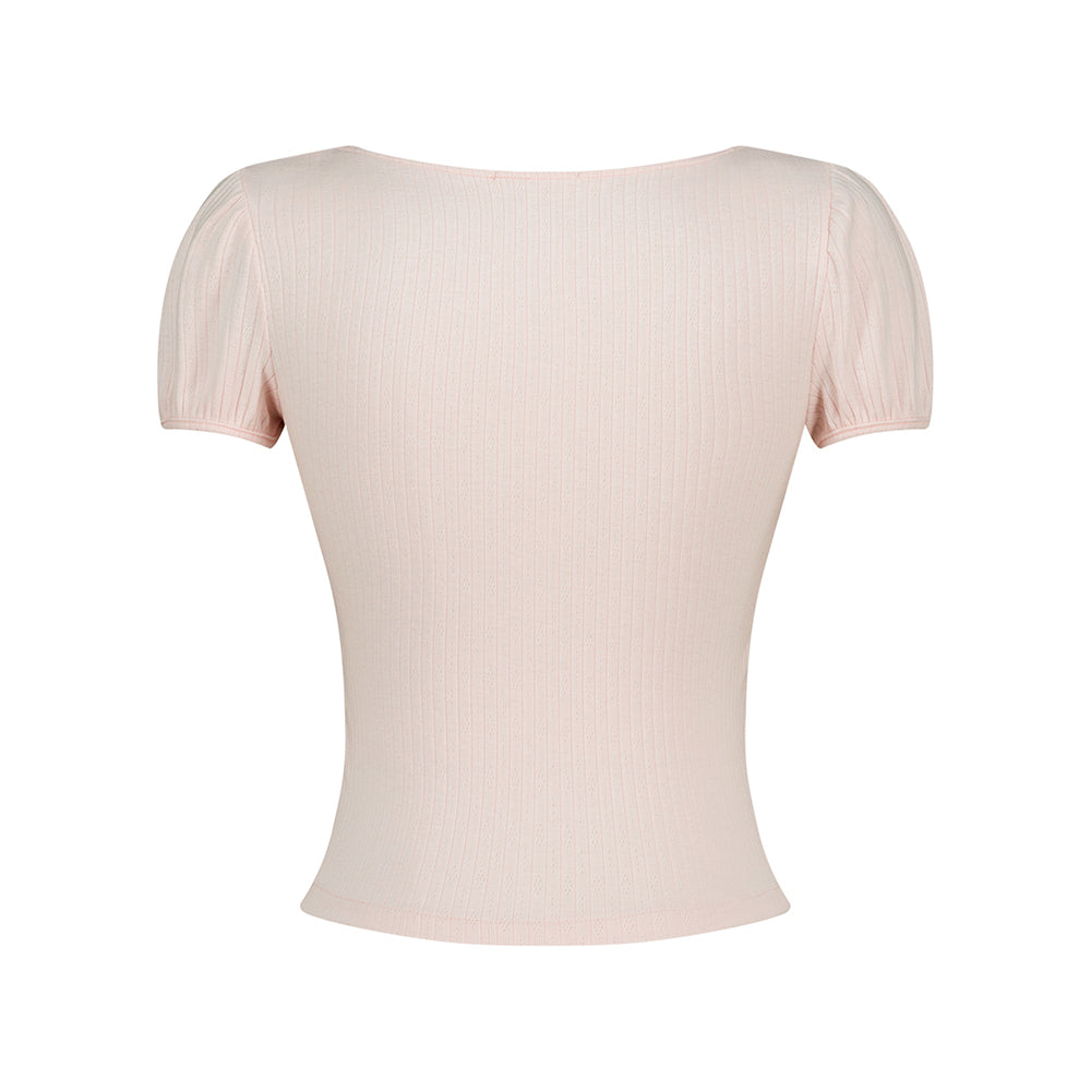 ILLIGO Rosie Lace Square Neck Tee Pink