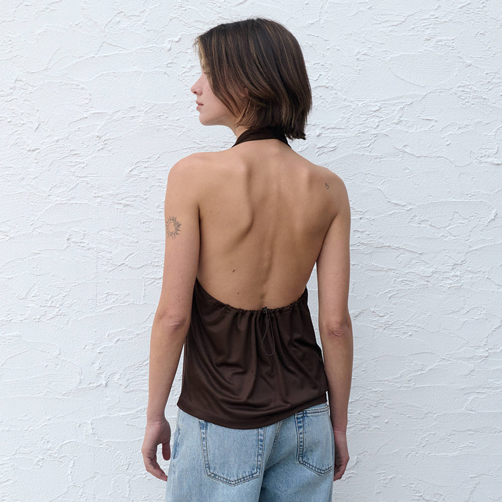 AETOA Halterneck string top [brown]