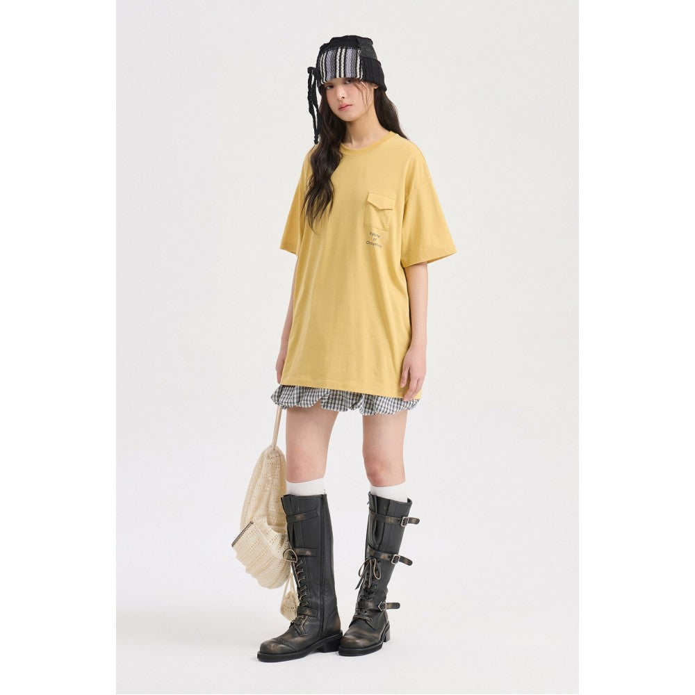 LUCKY CHOUETTE Chouetties by LUCKY CHOUETTE Mini Pocket Short Sleeve T-Shirt (yellow) LATAX26430YEX