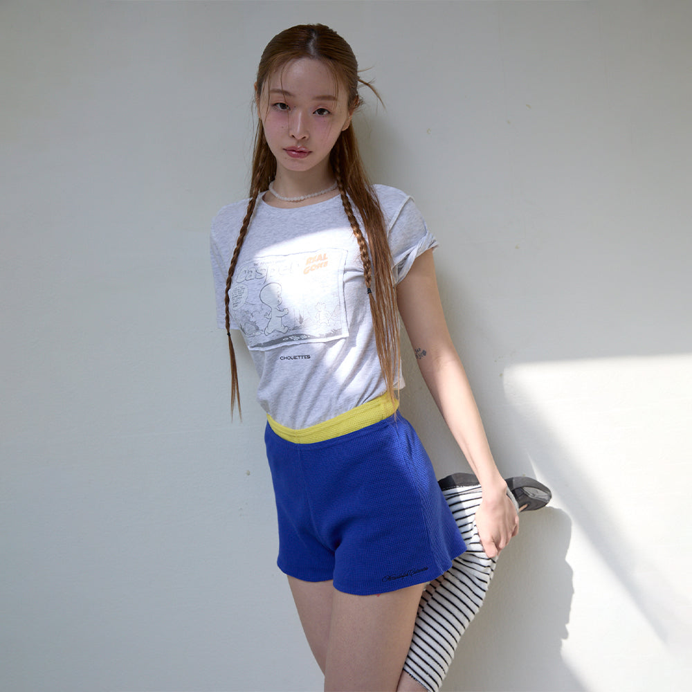 LUCKY CHOUETTE [CASPER X CHOUETTIES] Casper Graphic Basic Fit Short Sleeve T-Shirt (light grey) LATAX26930GYL