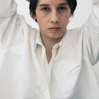 EMKM Folding pocket washed cotton shirt_WHITE