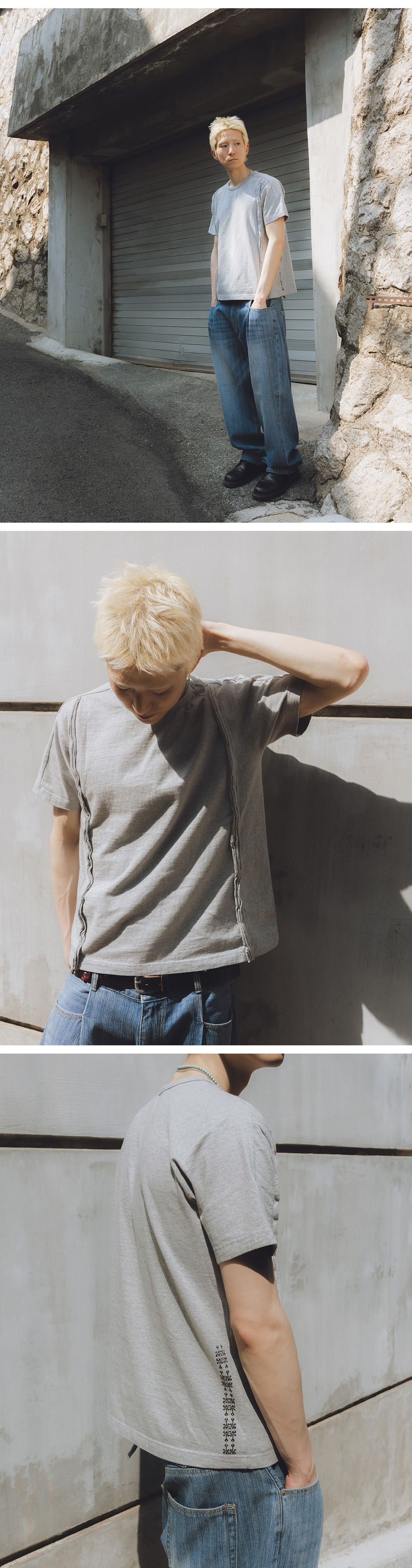 karactor Fiddlehead half T-shirts / Melange gray