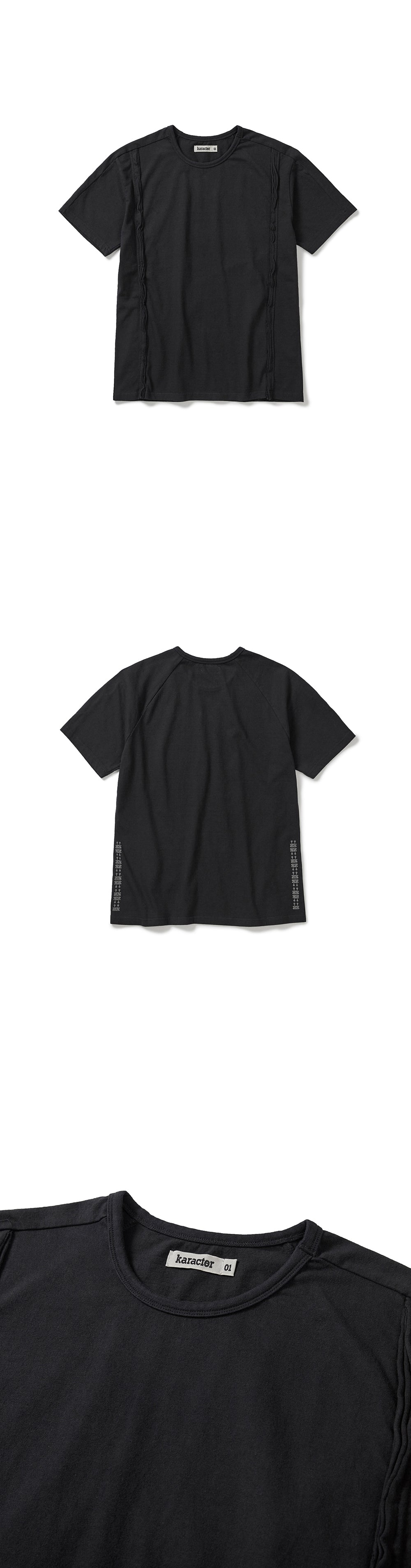 karactor Fiddlehead half T-shirts / Black charcoal