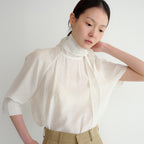 YE Rugby Back Tie Blouse - Oat