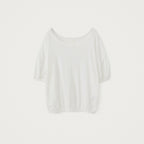 YE Pin Wide Neck Puff Sweatshirt - White