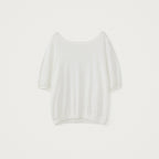YE Pin Wide Neck Puff Sweatshirt - White