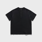 UNAFFECTED [ESSENTIAL] HENLEY NECK T-SHIRT / BLACK