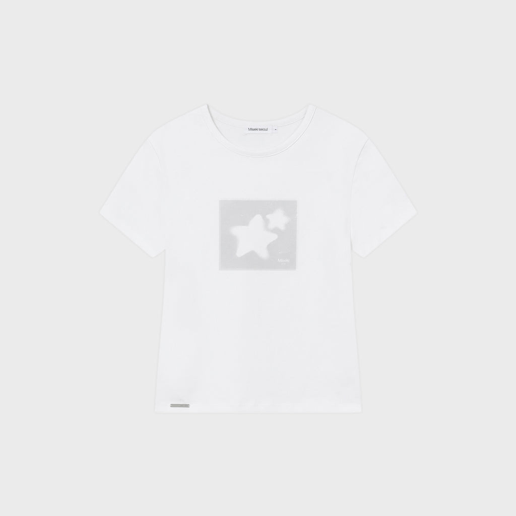 MISEKI SEOUL Midnight stars fitted short sleeve WHITE