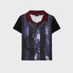 ADSB ANDERSSON BELL VINTAGE PRINTED COLLAR TOP atb1561w(NAVY/WINE)