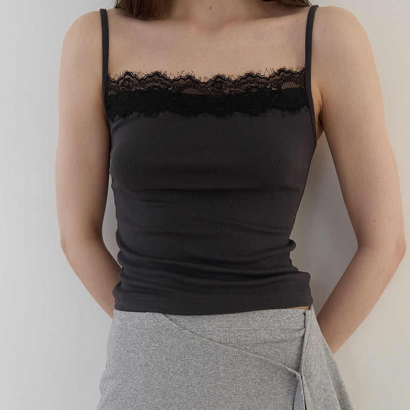 ASURA PALE LACE SLEEVELESS (CHARCOAL)