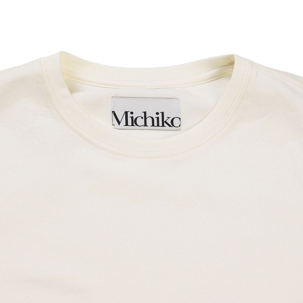 MICHIKO LONDON KOSHINO Silky Textured Cotton Tee Cream ivory (2 type)