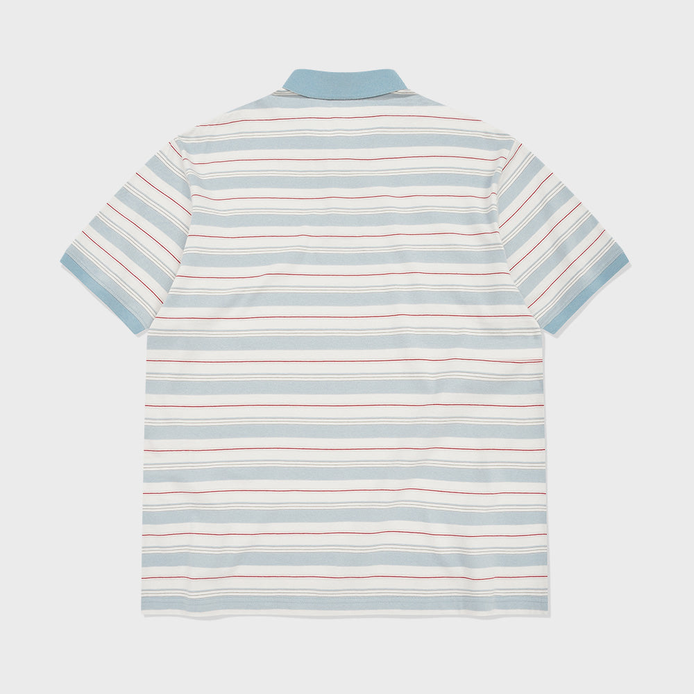 COVERNAT WOMAN [Choi Yunji wearing] Women’s collar striped t-shirt dusty blue