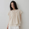 TOWAV YEN FLARE BLOUSE_BEIGE