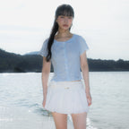 RoséFrantz Round Collar Short Sleeve Blouse [Sky Blue]