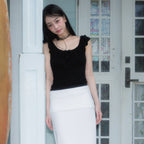 RoséFrantz Ribbon Shirring Sleeveless [Black]