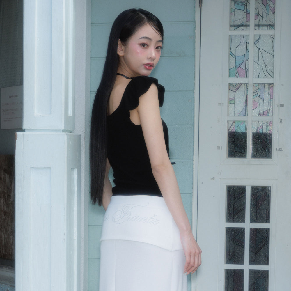 RoséFrantz Ribbon Shirring Sleeveless [Black]