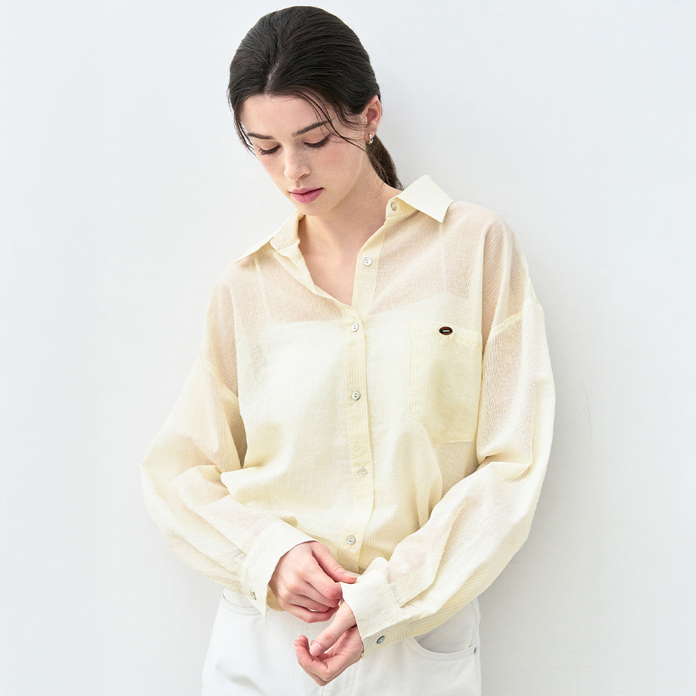 BASIKA Airy striped shirt_3color