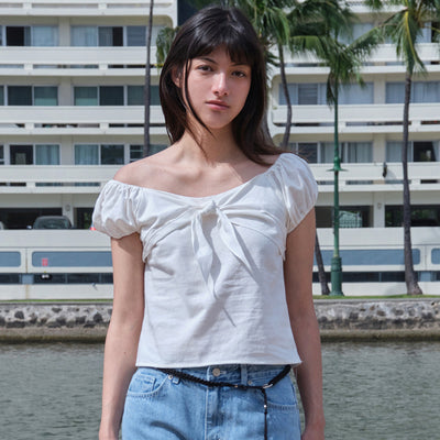 [7th] Muet Ribbon Blouse - Ivory