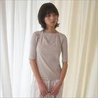 MANGOMANYPLEASE NOON HALTER TEE_CREAMY GREY