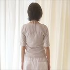MANGOMANYPLEASE NOON HALTER TEE_CREAMY GREY