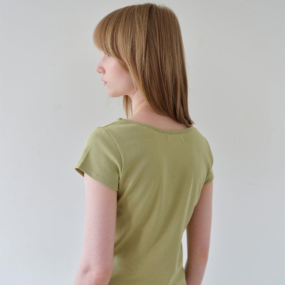 ahwe Logo slim fit t-shirt_Olive
