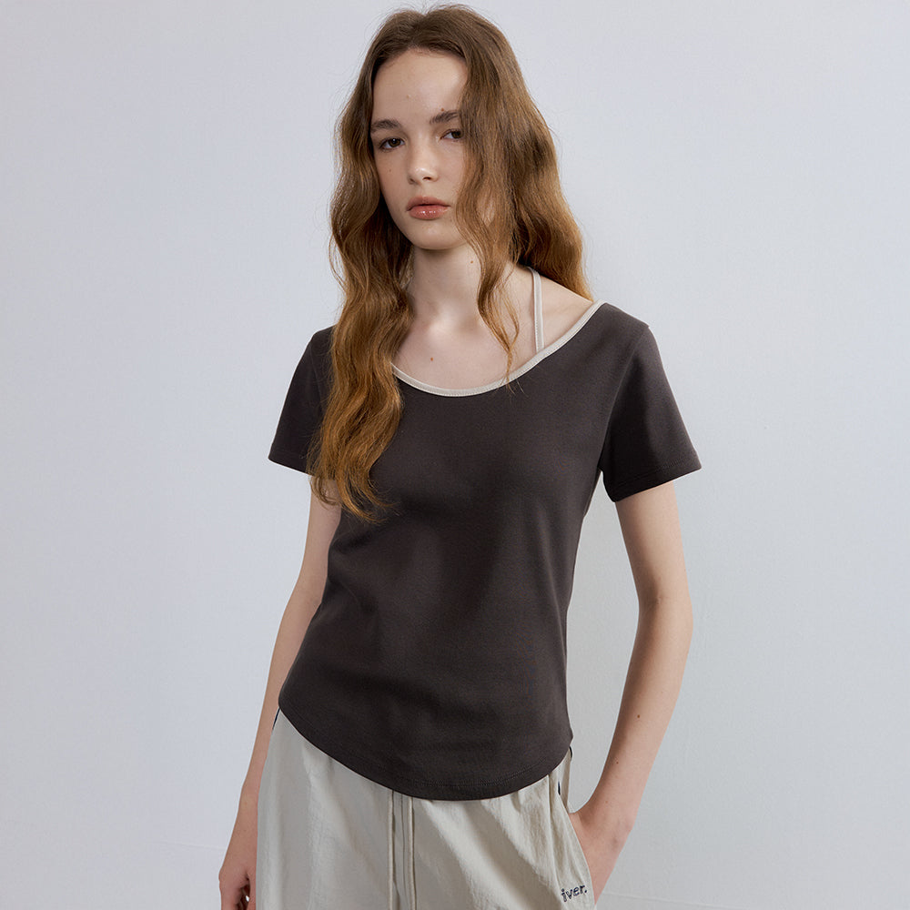 FRIVER07 Halter strap ringer t-shirt [FRSP07TS23]_Charcoal