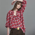 NOHANT SOFT SHEER CHECK SHIRT RED