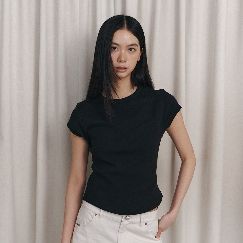 CURETTY C 90S LINE BASIC T-SHIRT_BLACK