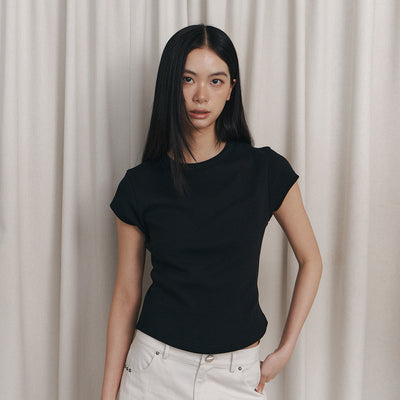 C 90S LINE BASIC T-SHIRT_BLACK