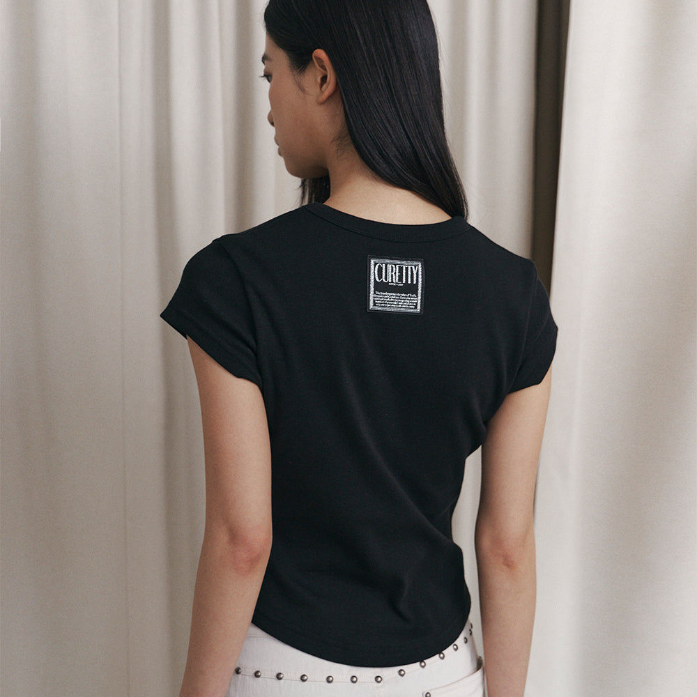 CURETTY C 90S LINE BASIC T-SHIRT_BLACK
