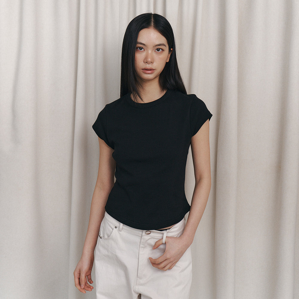 CURETTY C 90S LINE BASIC T-SHIRT_BLACK