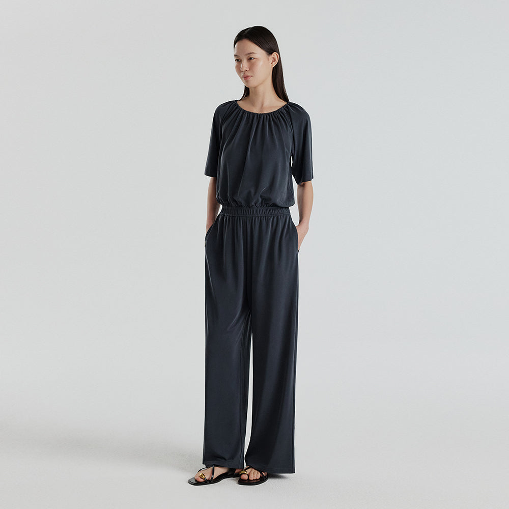 FRONT2LINE FRONT2LINE Vanda Sand Shirring Jumpsuit