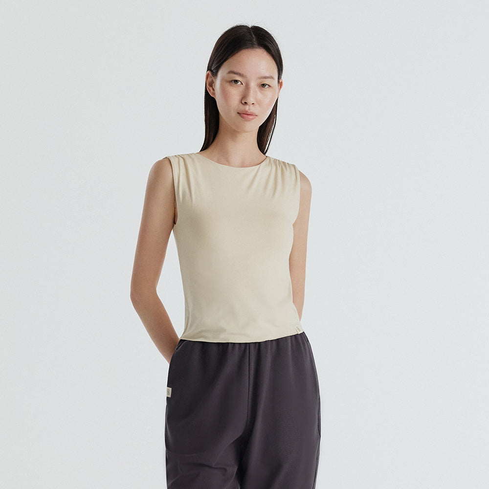 FRONT2LINE Vanda shoulder shirring top