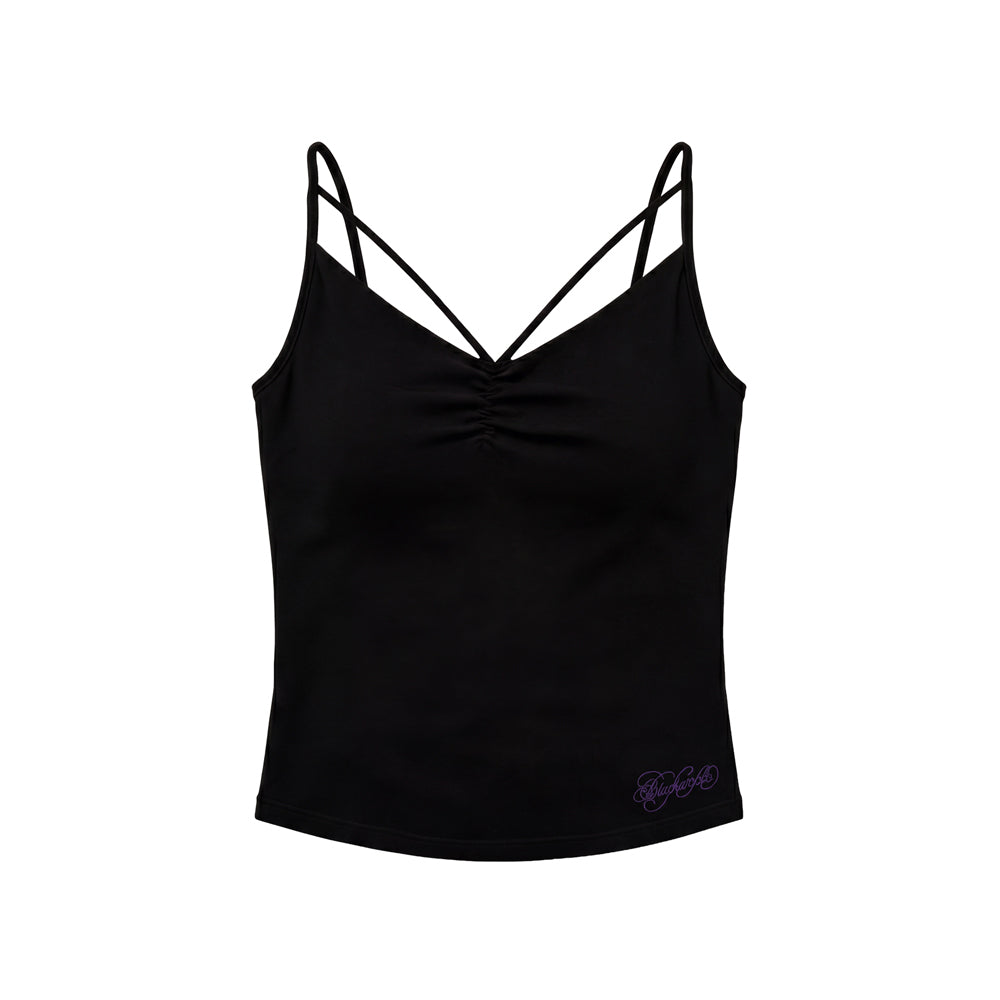 BLACKPURPLE Vella Strap Sleeveless_Black