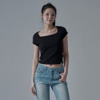 WAAR WT-62 Square neck short sleeve t-shirt_black
