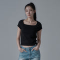 WAAR WT-62 Square neck short sleeve t-shirt_black