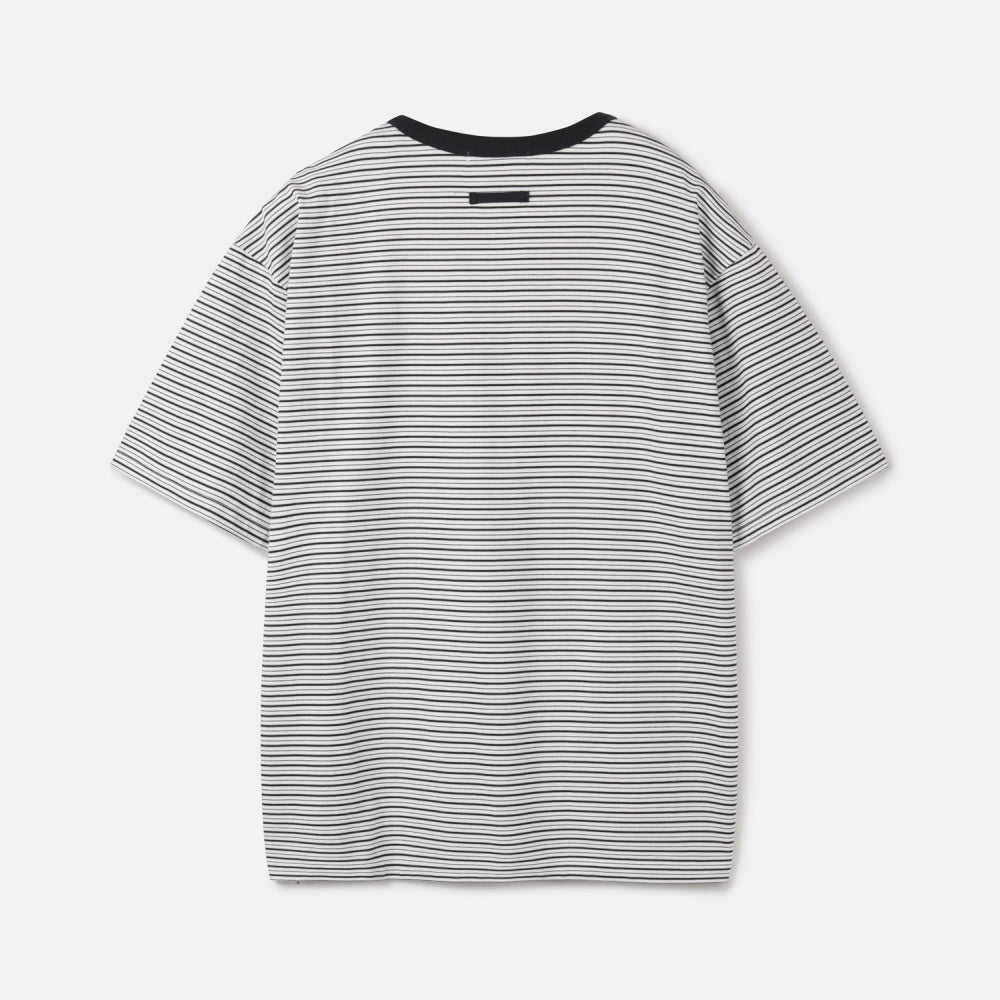 24/7 series USA COTTON 32S/2 MULTI STRIPE TEE WHITE (247)
