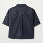 SATUR (W) Light weight denim pocket half shirt indigo