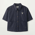 SATUR (W) Light weight denim pocket half shirt indigo