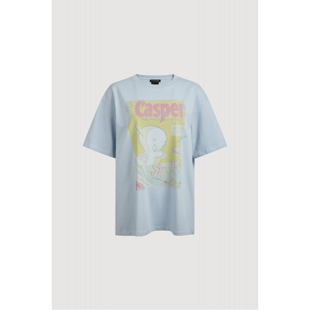 LUCKY CHOUETTE [CASPER X CHOUETTIES] Casper Graphic Loose Fit Short Sleeve T-Shirt (light blue) LATAX26900BUL