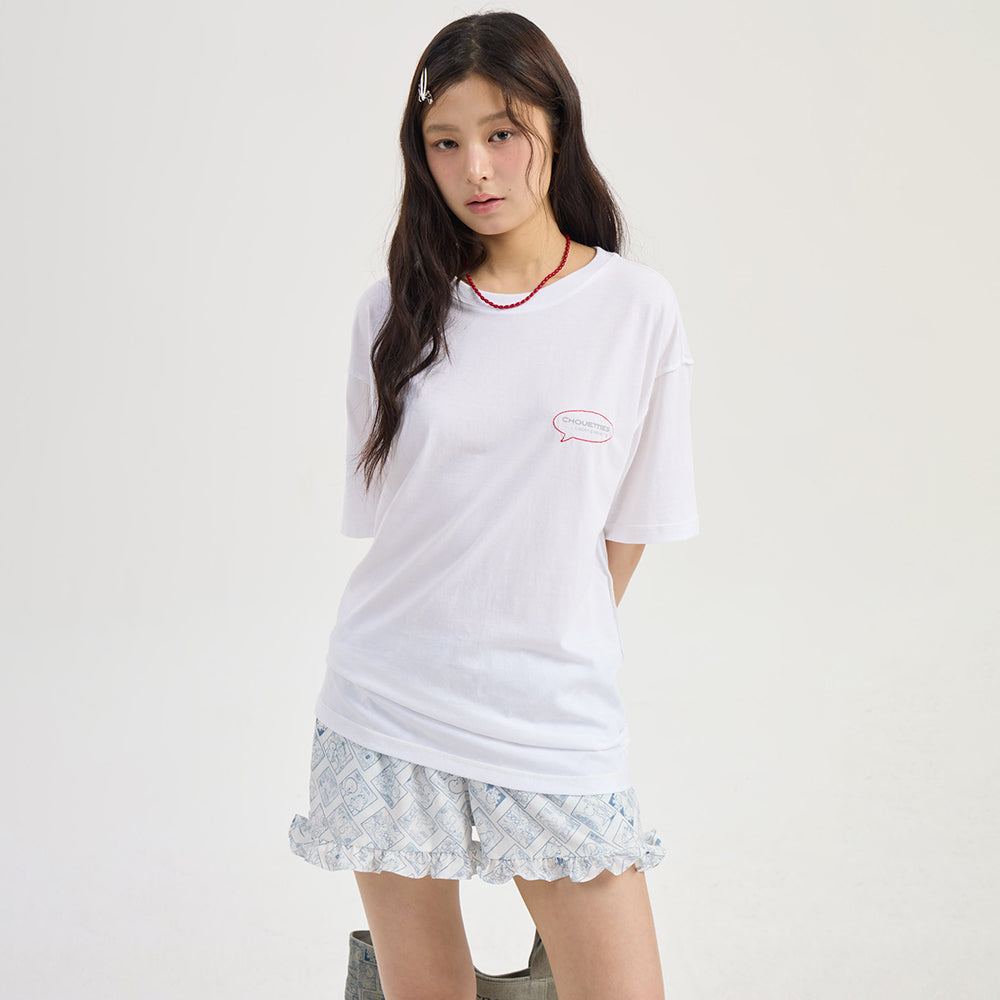 LUCKY CHOUETTE [CASPER X CHOUETTIES] Back Graphic Short Sleeve T-Shirt (white) LATAX26910WHX