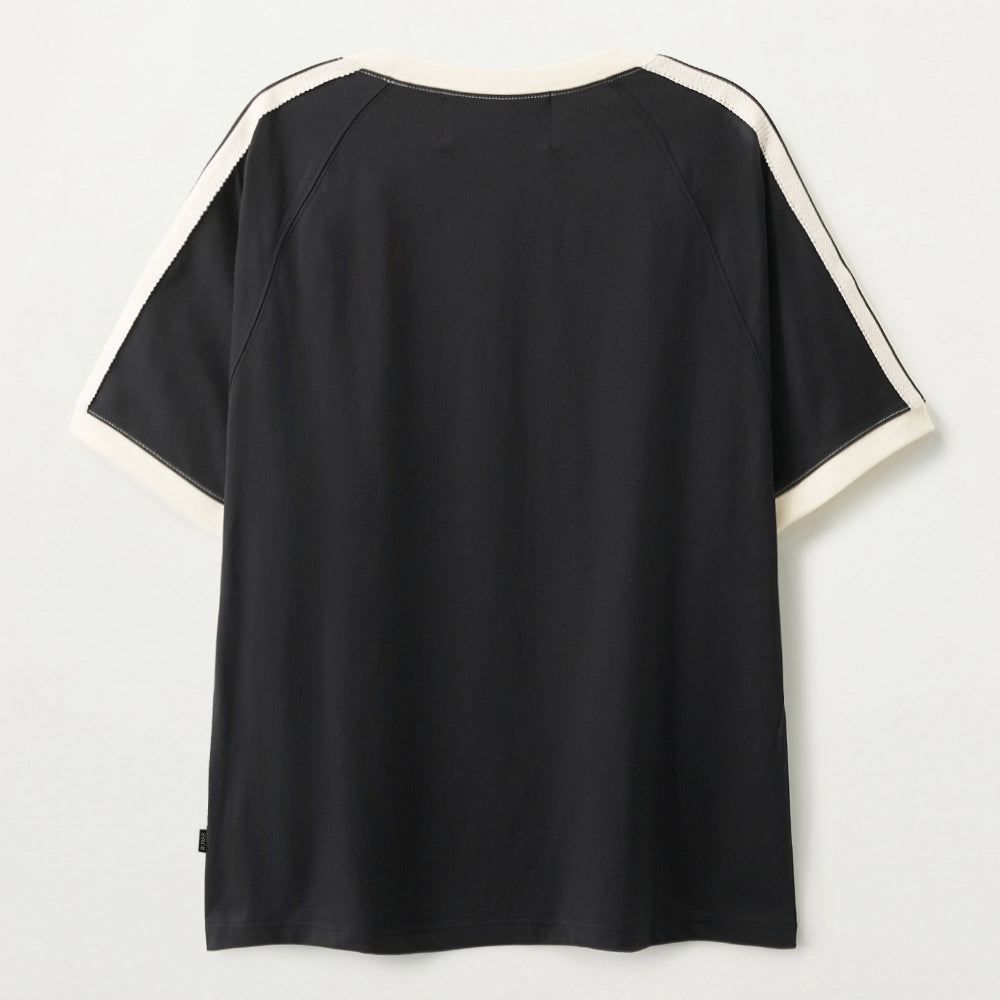 SATUR Lawton Ringer Short Sleeve T-Shirt Black