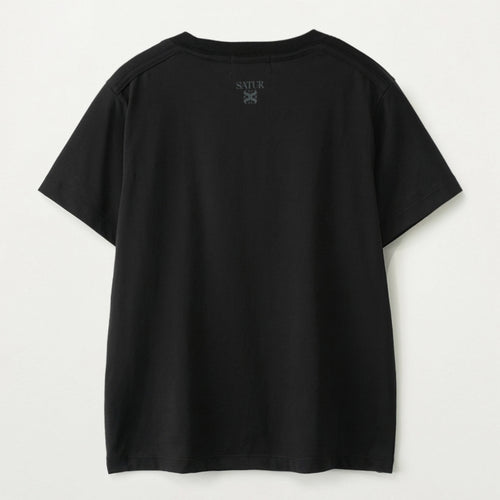 SATUR (W) Supima Basic Crew Neck Short Sleeve T-Shirt Black